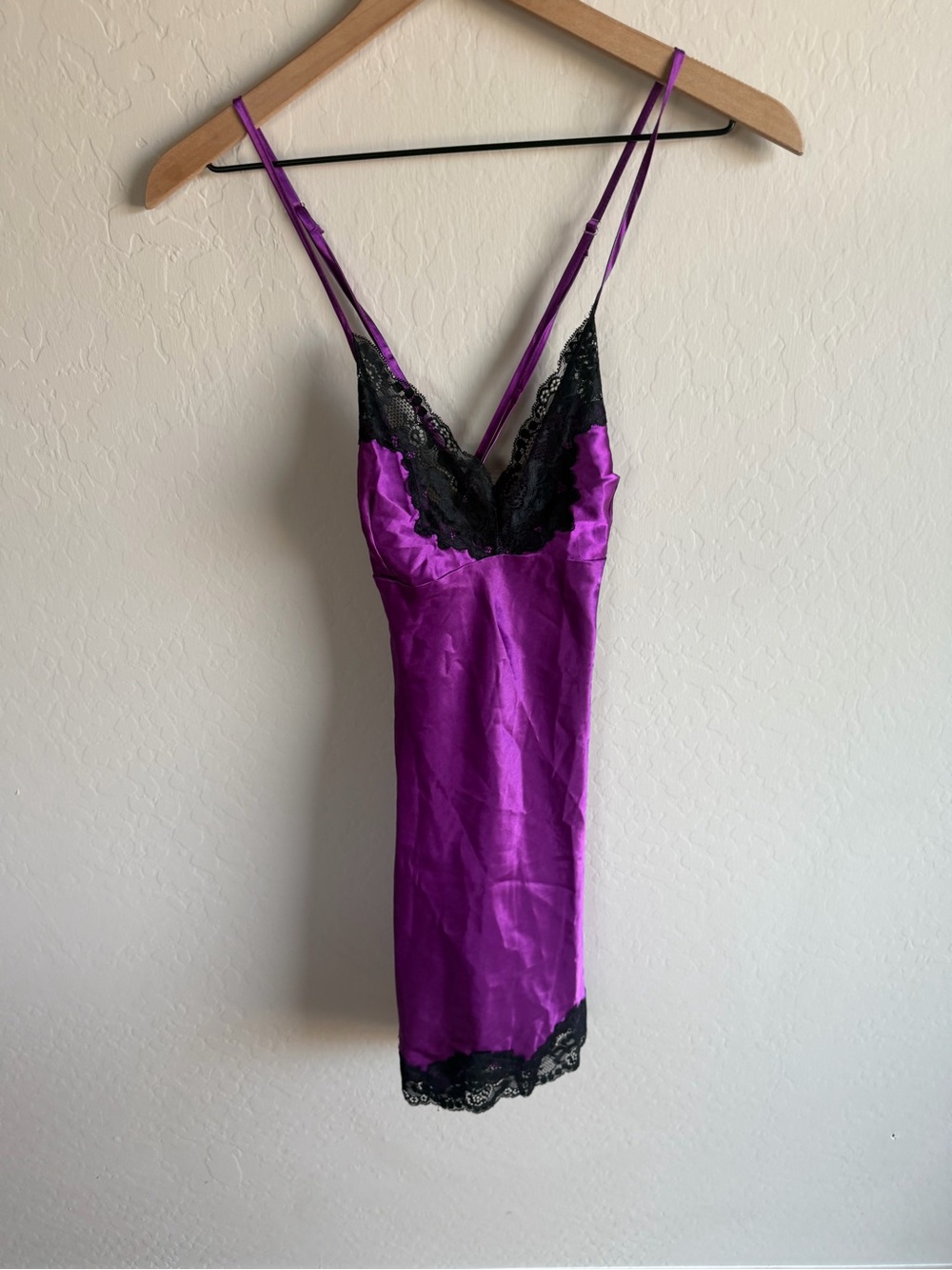 Purple Satin Lace Trim Mini Dress Size S Festival Western Y2K Parisian  Flowy